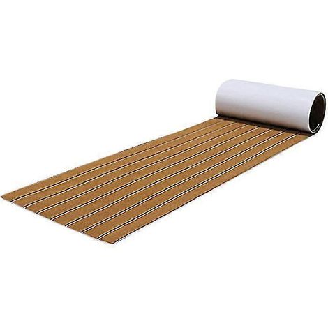 Tapis de sol autocollant en mousse EVA 6 mm pour bateau ou yacht, marron, 240 x 45 cm (1/5)