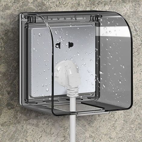 Boîtier de protection étanche IP55 pour prises – Compatible avec les fiches triangulaires – Installation facile – Pour salles de bains et cuisines (1/3)