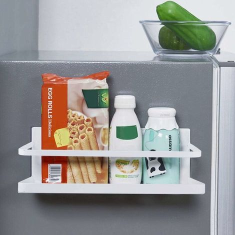 Reco.ukigerator Hanging Rack co.ukidge Magnet Spice Rack with Shelf Kitchen Shelf Kitchen Storage Organizer, White (1/4)