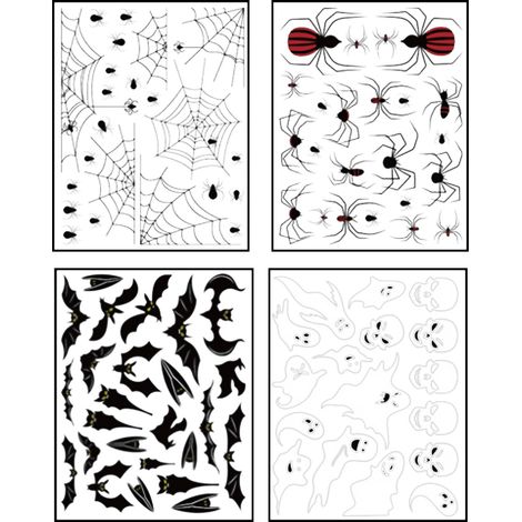 Autocollant Fenêtre Halloween - Double Face - En PVC - Pour Décoration de Fête - Lot de 12 (1/5)