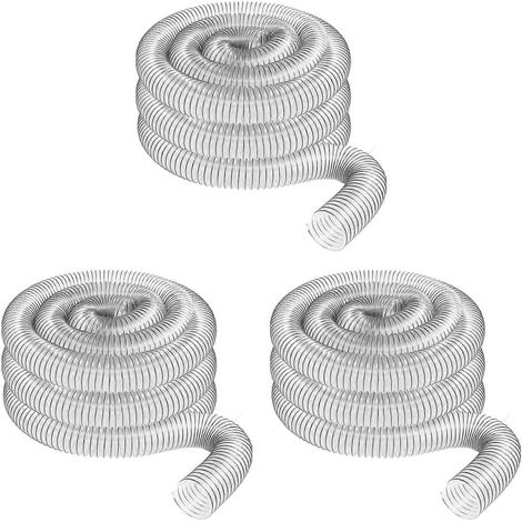 Lot de 3 tuyaux d'aspiration de poussière en PVC transparent de 50 mm de diamètre extérieur (2 pouces), compatibles avec les aspirateurs d'atelier équipés d'orifices de 2 pouces. (1/5)