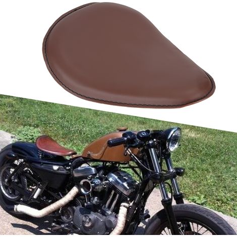 Braunes Motorradsitzkissen mit Federn und Halterung, passend für Yamaha (1/5)