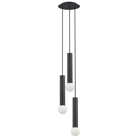 Nowodvorski Baton 7856 lampadario nero metallo 3xE27
