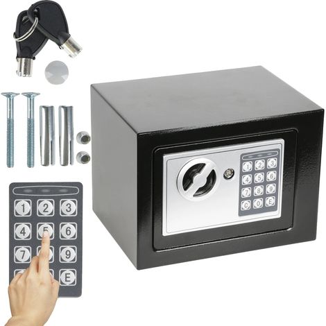 Caja fuerte electrónica digital (EDS) de doble cerradura, montada en la pared. (1/2)