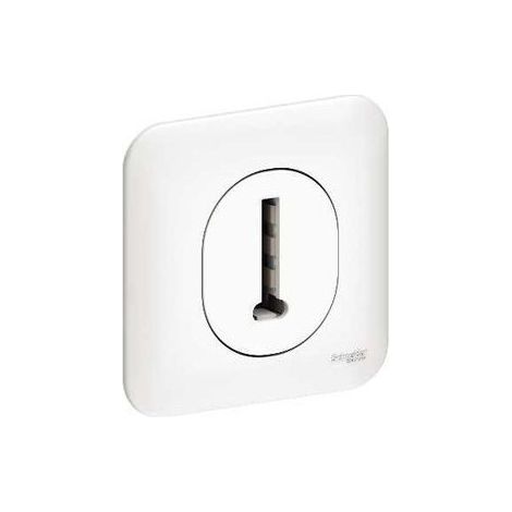 Schneider Electric – Prise téléphone complète T 8P encastré blanc – Plaque de finition OVALIS – Mécanisme S260496 pour installation facile (1/6)