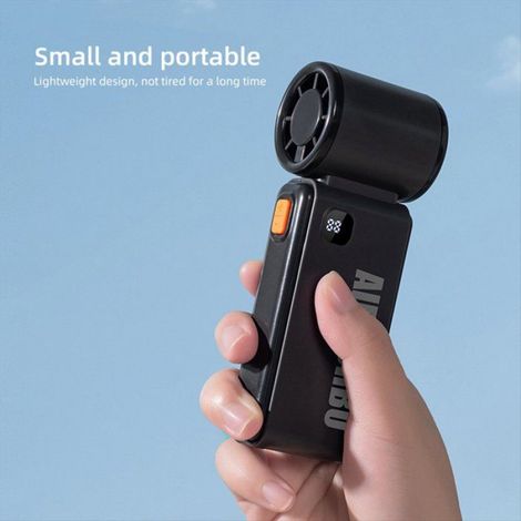 Mini Ventilateur Portatif à Grande Vitesse, Chargement USB, Batterie D'Extérieur, Portable, Noir (1/5)