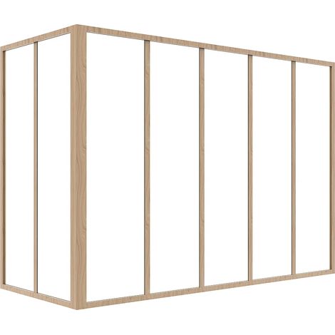Vetrata angolare L150 x L60 x H105 in Alluminio termolaccato Naturale chiaro Stile atelier - BAYVIEW