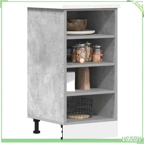 Meuble de cuisine - Riga - Gris béton - Bois d'ingénierie - 40 x 44,5 x 81,5 cm (1/5)