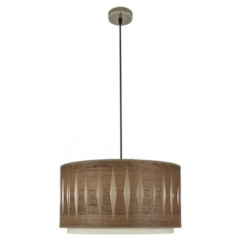 Ciondolo alexandra 1xe27 pelle/legno scuro regx40x40 cm