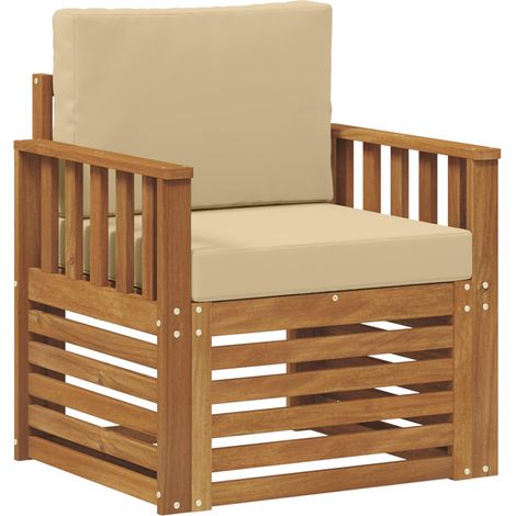Maison Exclusive - Outdoor-Sofa Massives Akazienholz und Polyeste (1/5)