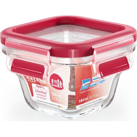 Frischhaltedose Clip&Close Glas quadratisch 0,18l