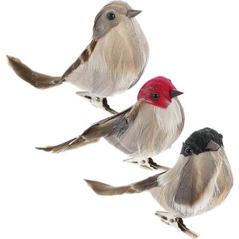 Dekorative künstliche Vögel für Garten und Zuhause, farbenfrohe Nachbildungen. – 9,00 x 7,00 x 4,00 cm – Farbe zufällig (1/4)