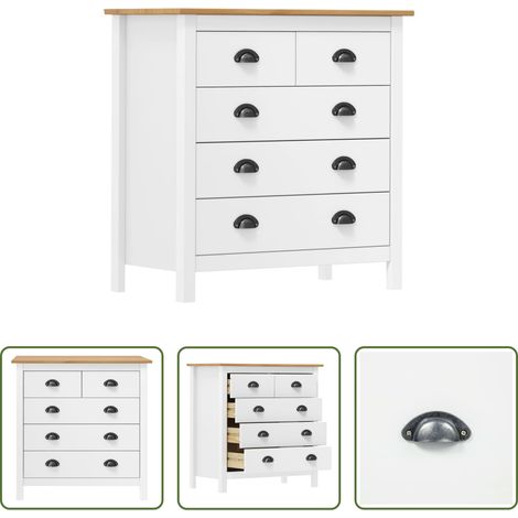 Meuble de rangement - Buffet Hill Blanc 79x40x80 cm Bois de pin solide (1/5)