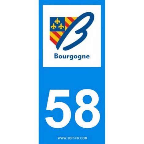 ADHESIFS REGION DEPARTEMENT 58 BOURGOGNE FRANCHE COMTE X2