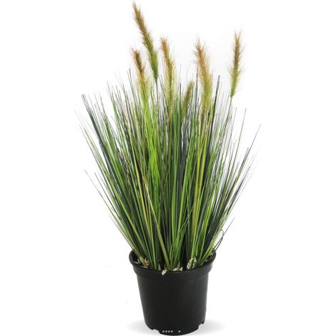 Graminée artificielle Fleurs vertes H 60 cm 791 tiges en pot - dimhaut: H 60 cm - couleur: Caramel