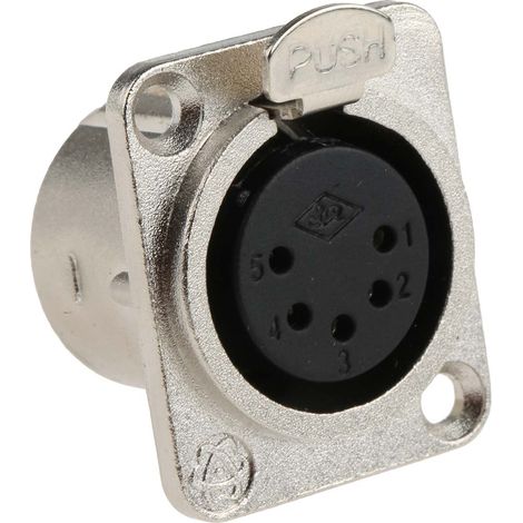 RS PRO-Connecteur XLR Femelle Droit 5 voies Montage panneau ( Prix pour 1 )