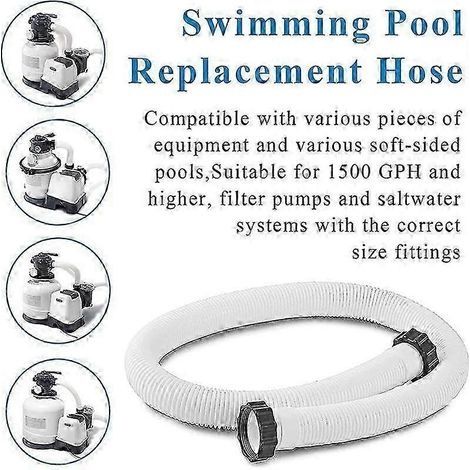 Adaptateur de tuyau de pompe de piscine de 1,5 pouce de diamètre pour piscines hors sol (2026) - Tuyaux de piscine de 59 pouces de long pour pompe de filtration et autres. (1/5)