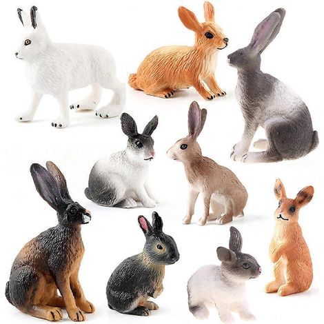 9x Kleine Hasenfiguren Modell Jahr des Hasen Schlafzimmer Wohnzimmer Dekoration (1/5)