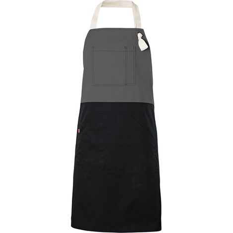 Delantal con peto bicolor 404210B Gris
