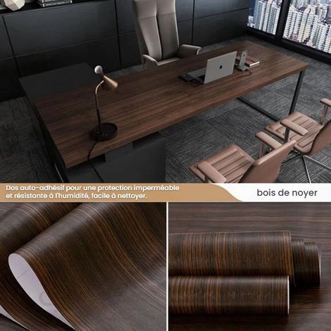 Papier Peint Bois Papier, 40x500cm Adhésif pour Meuble Bois pour Porte Table Cuisine Chambre Bureau Papier Adhésif Décoratif,E (1/4)