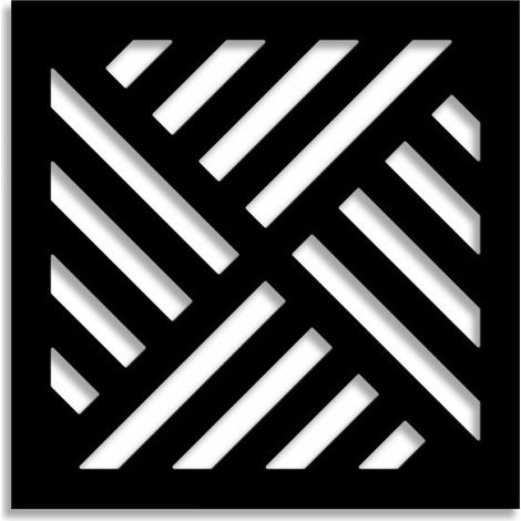 LINEAR MILL - Panneau ajouré en PVC - Brise-soleil - Couleur : noir - Dimension : 48x48 cm