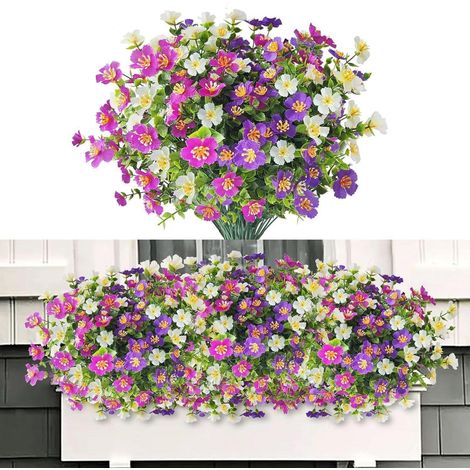 Künstliche Blumen Balkon Wetterfest UV-beständig 6er Set ROLLWAY (1/5)