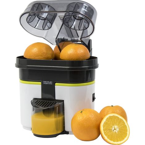 Presse-agrumes électrique 90 W, double tête et coupeur, filtre pour pulpe, verre 500 ml, pièces lavables au lave-vaisselle (1/2)