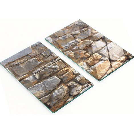 Paneles decorativos multifuncionales de vidrio para cocina, pared de piedra, 2x30x52 cm