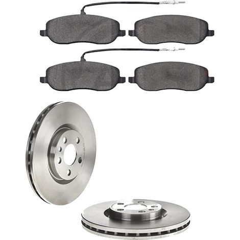 KIT FRENI ANTERIORI compatibile con LANCIA PHEDRA (179) - DISCHI + PASTIGLIE OEM: FDB1556 / 17406 /SOSTITUZIONE DIRETTA/BASSA POLVERE/SILENZIOSO