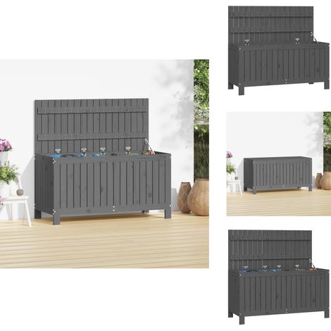 Gartentruhe Grau 115x49x60 cm Massivholz Kiefer - Gartentruhe - Gartenaufbewahrung - Holzkiste - Kiefernholz - Outdoor Möbel (1/5)