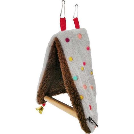 Niche suspendu pour perroquet, perchoir douillet en peluche, cabane oiseau avec hamac, accessoire cage perruche, décoration suspendue pour oiseaux - 3 pièces