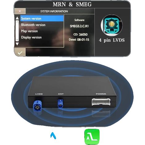 Decoder wireless CarPlay compatibile con Peugeot, Citroën, DS e Opel, con funzionalità Bluetooth. (1/2)