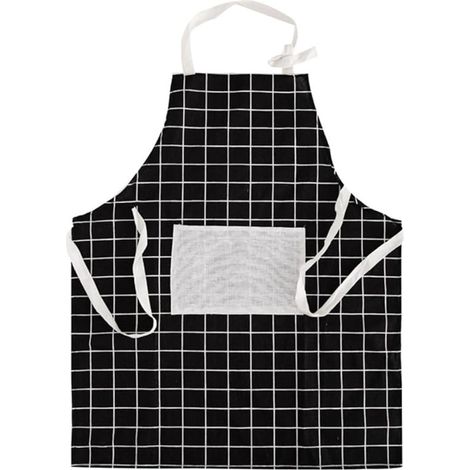 Tabliers avec poche, tablier à bavette réglable, tablier à bavette mignon pour hommes et femmes, cuisine, cuisine, dessin, bricolage, pâtisserie, carreaux noirs, Noir , taille unique (1/5)