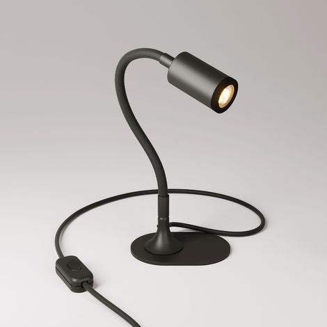 Lampada da scrivania MAG-Y con Flex, base metallica ovale e luce spot (1/4)