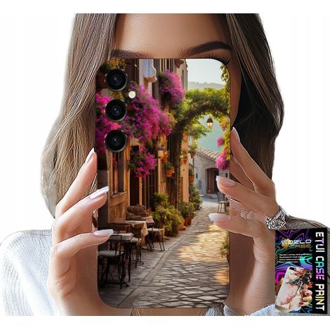 Coque pour Samsung Galaxy A04S - Rue pittoresque avec café + verre (1/5)