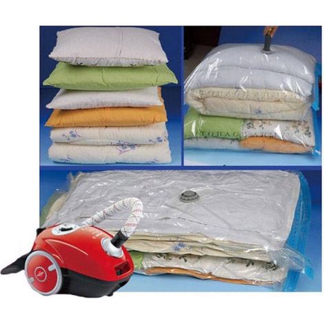 Lot de 2 sacs sous vide XXL 110 × 80 cm pour vêtements et linge de lit (1/2)