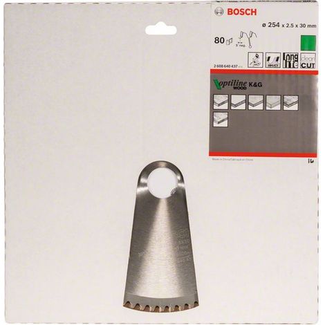 Bosch PRO Wood Kreissägeblatt, 254 x 2,5 x 30 mm, T80