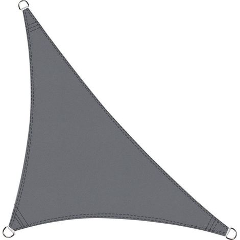 Voile d'ombrage Triangulaire 5x5x7m Imperméable Toile Ombrage UV Protection pour Patio Jardin, Terrasse,Extérieur, Balcon,Couleur Gris (1/5)