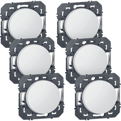 Legrand – Interrupteur va-et-vient double étanche 10A 250V – Installation rapide sans outil – Compatible avec câblage standard – Lot de 6