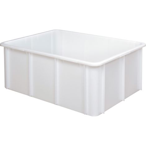 BRB Eurobehälter für schwere Lasten, 120 Liter, LxBxH 800x600x320 mm, weiß, lebensmittelecht