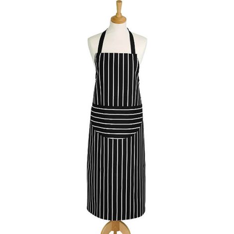 Dexam Rushbrookes Butchers Stripe Long Apron Slate Grey