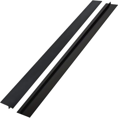 Lot de 2 profilé T, joint silicone, noir blanc gris transparent, étanchéité eau, plan travail cuisine salle de bain (1/5)