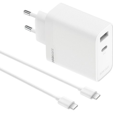 REALME Spina Caricabatterie Supervooc Realme Dual Port Con Type-C Bianco 80 Watt (1/5)