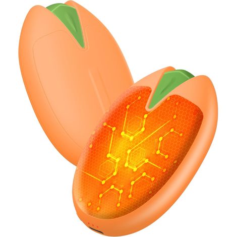 Wiederaufladbare Handwärmer, 2er-Set, 6000 mAh magnetischer elektrischer Handwärmer, USB-Schnittstelle, perfekt zum Angeln, Golfen und Campen, orange.