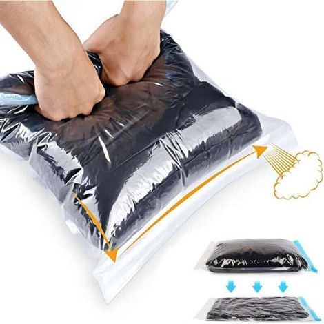 pair Sacchetti di compressione - Confezione da 10 sacchetti salvaspazio - Non richiede vuoto o pompa - Sacchetti sottovuoto per oggetti essenziali da viaggio - Organizzatori per l'imballaggio domestic (1/4)