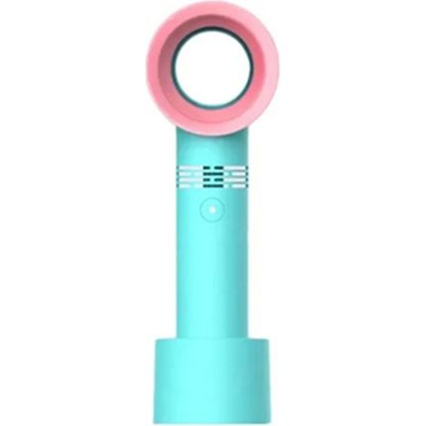 Ventilateur sans pale portable rechargeable USB 2000mAh, sèche-cils vert pour salon, brise fraîche sécurisée. (1/5)