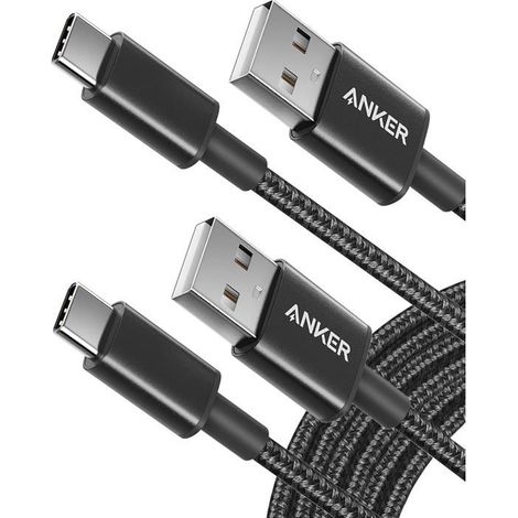 Câble USB-C -KAL- C Lot De 2 Usb A Vers Usb C Double Tressé Nylon Pour Iphone 16 Pro Max Samsung Galaxy S10 Lg V30 (1/5)