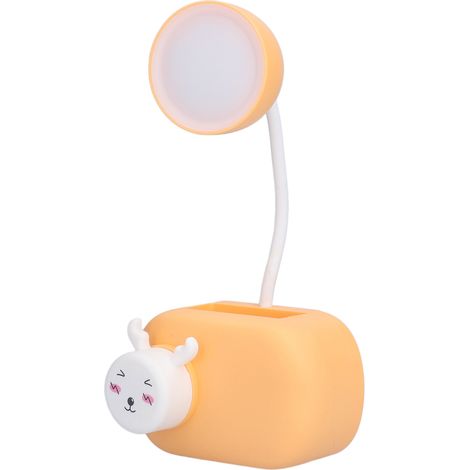 Veilleuse USB, lampe de bureau avec taille-crayons LED, taille-crayons intégré, lampe de chevet, appareil photo décoratif, lampe de lecture protectrice pour les yeux, orange (1/5)