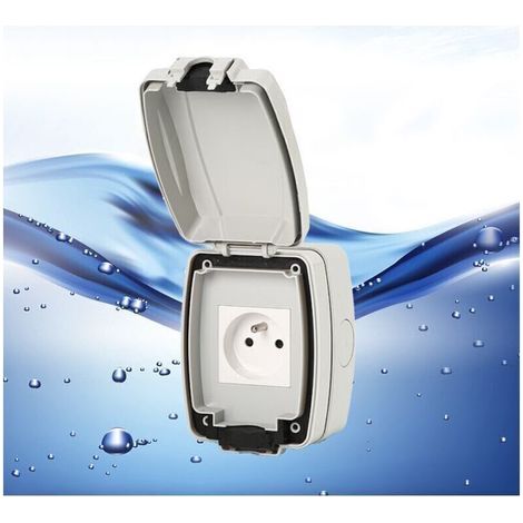 Presa elettrica da esterno impermeabile IP66, presa a muro antipolvere, per interni ed esterni, da giardino (presa singola) (1/4)