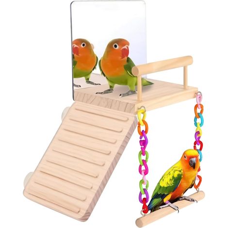 Perchoir en bois pour oiseaux, avec échelle d'escalade, (1/5)